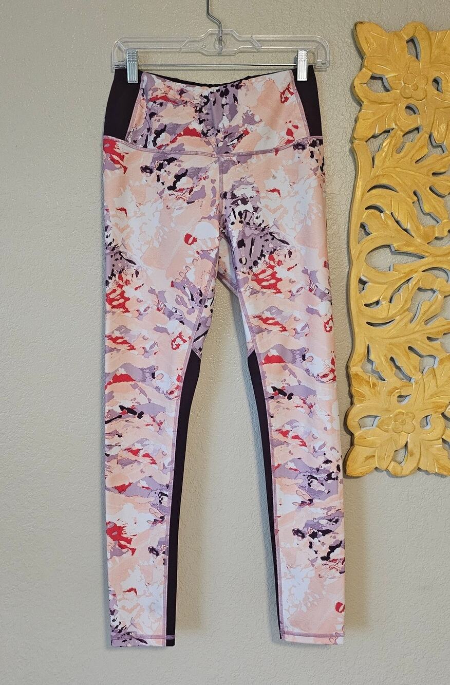 Lucy Om Leggings Yoga Pants Tie Dye Print, Medium